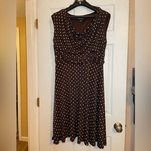 Brown and White Polka Dot Dress